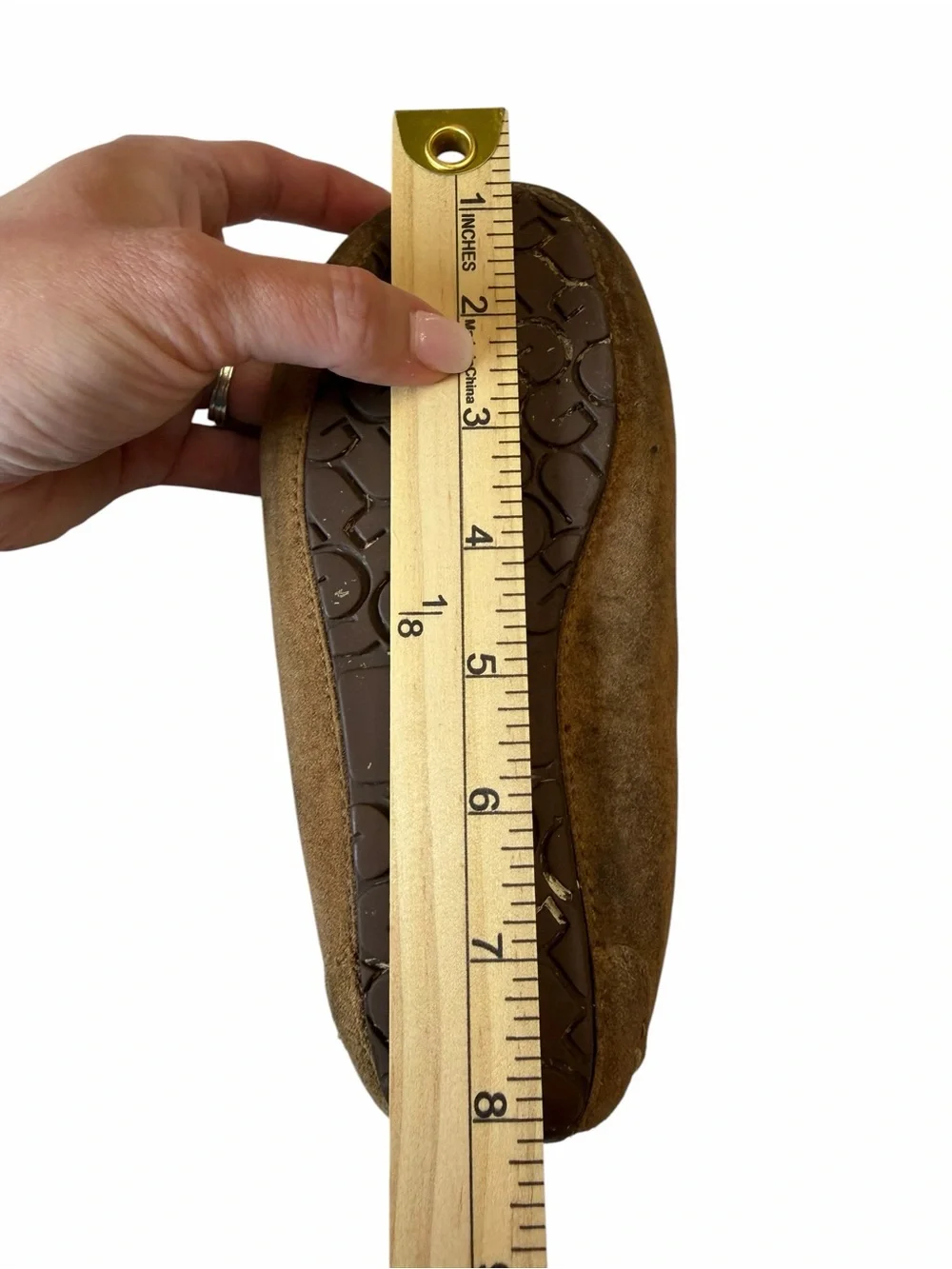 UGG Chestnut Suede Shearling-Lined Kids Moccasins
